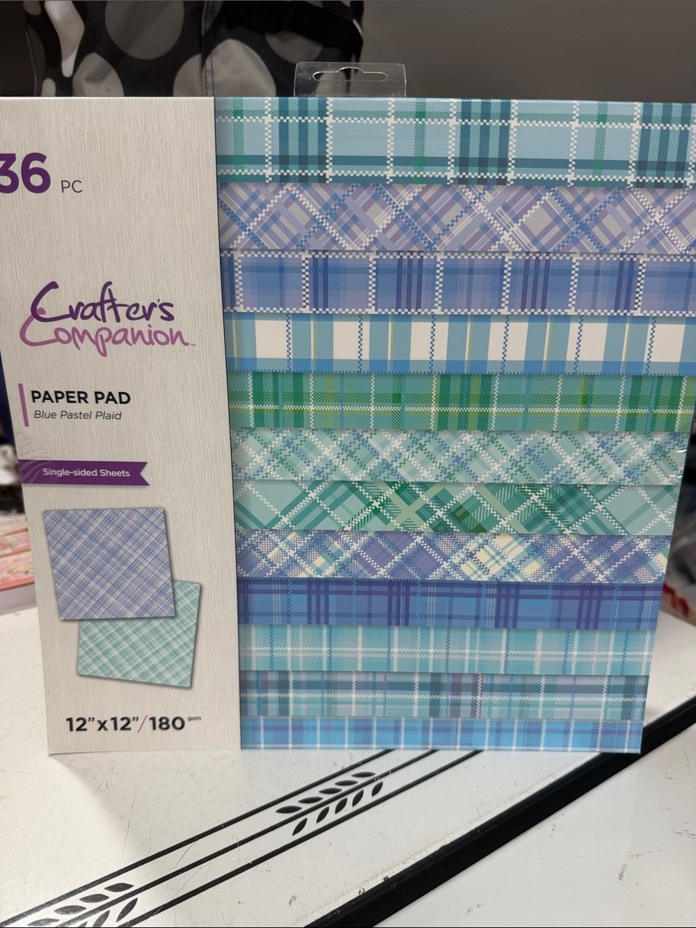 Crafters Companion Blue Pastel Plaid Paper Pad